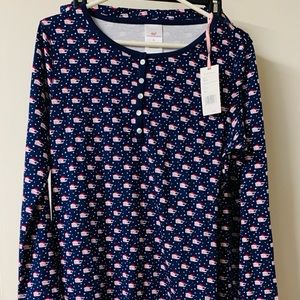 Woman’s Santa Whale Large Pima Cotton Pajama Set.